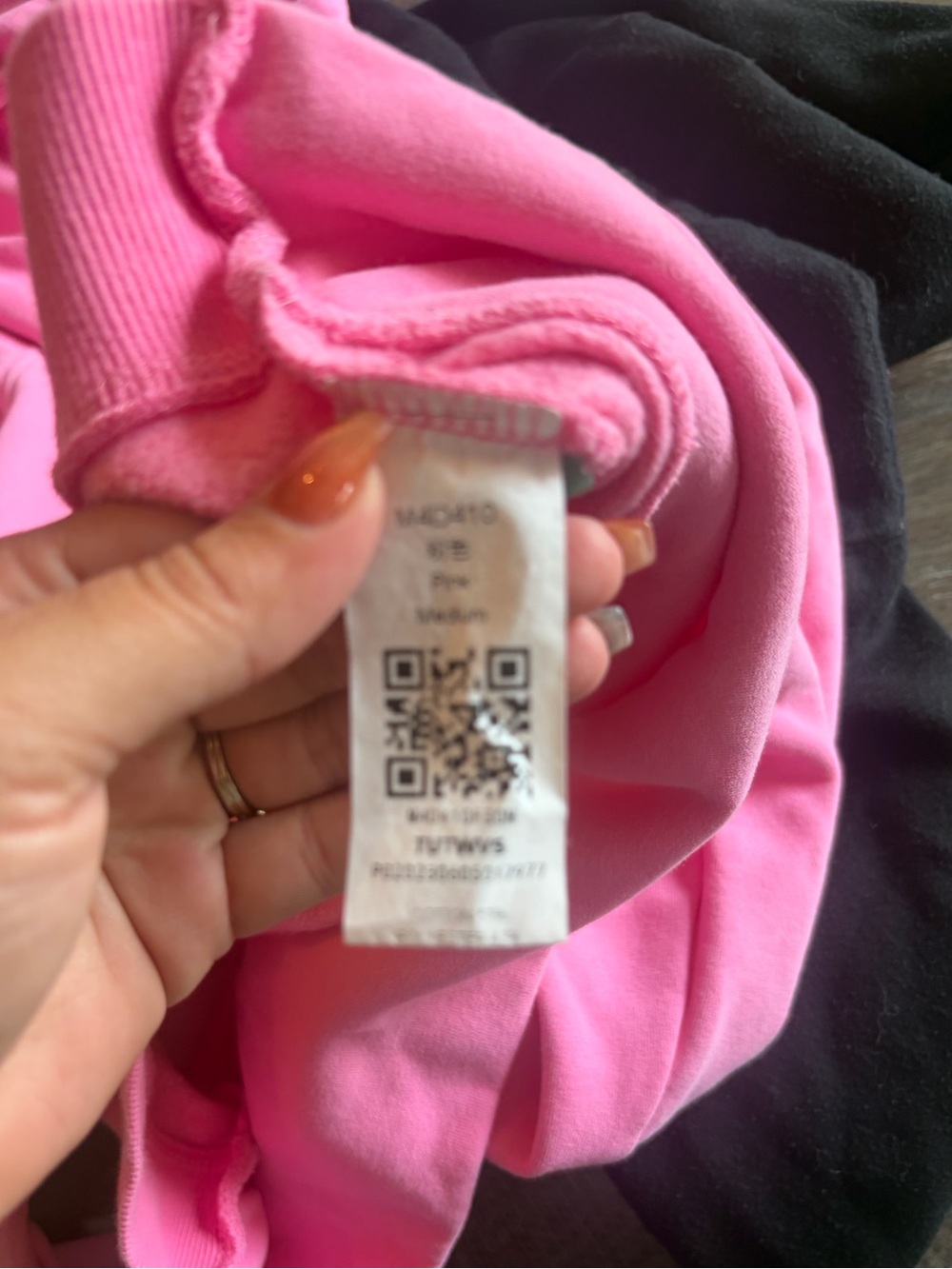 Pink Womens Half-Zip Hoodie Sweater - Picture 3 of 3